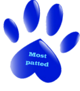 a blue most patted paw print